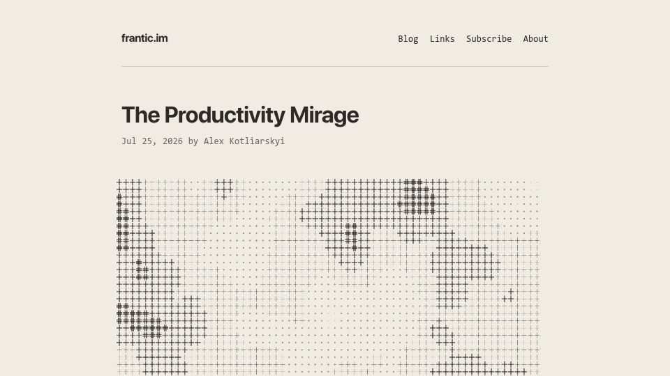 Screenshot of frantic.im: The Productivity Mirage
