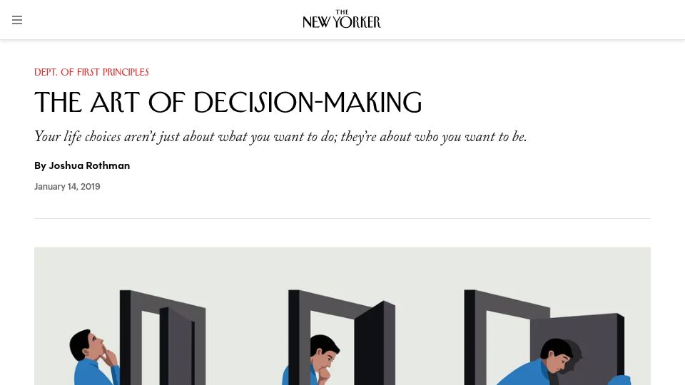 Screenshot of newyorker.com: The Art of Decision-Making (2019)