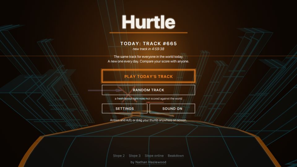 Screenshot of hurtle.site: Show HN: Slope remade in HTML5 to load instantly on any browser, any device