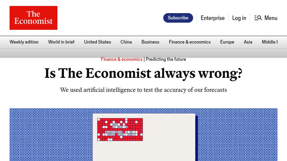 Screenshot of economist.com: Is The Economist Always Wrong?