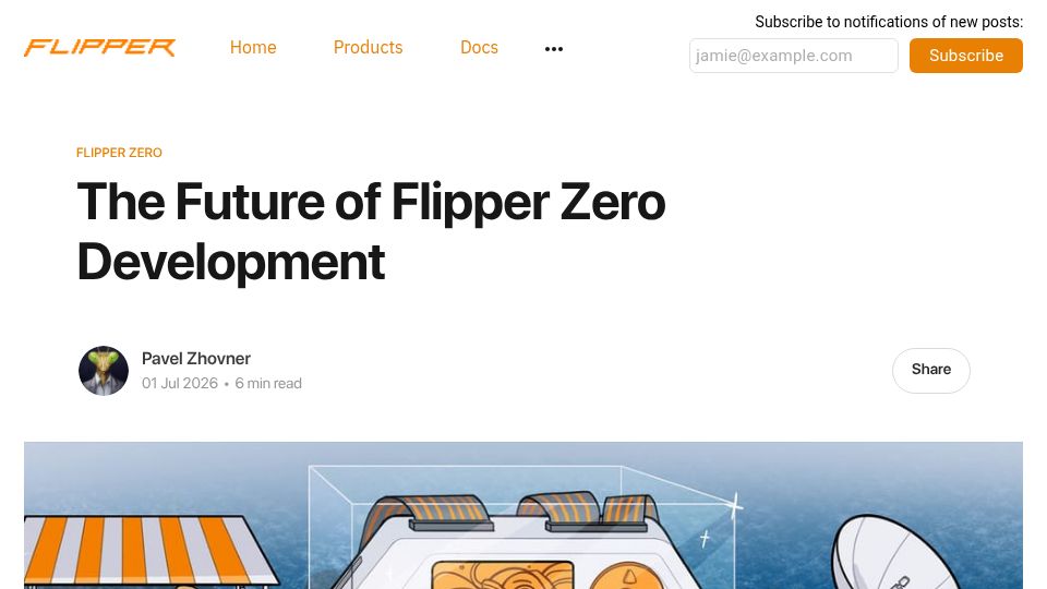 Screenshot of blog.flipper.net: The future of Flipper Zero development