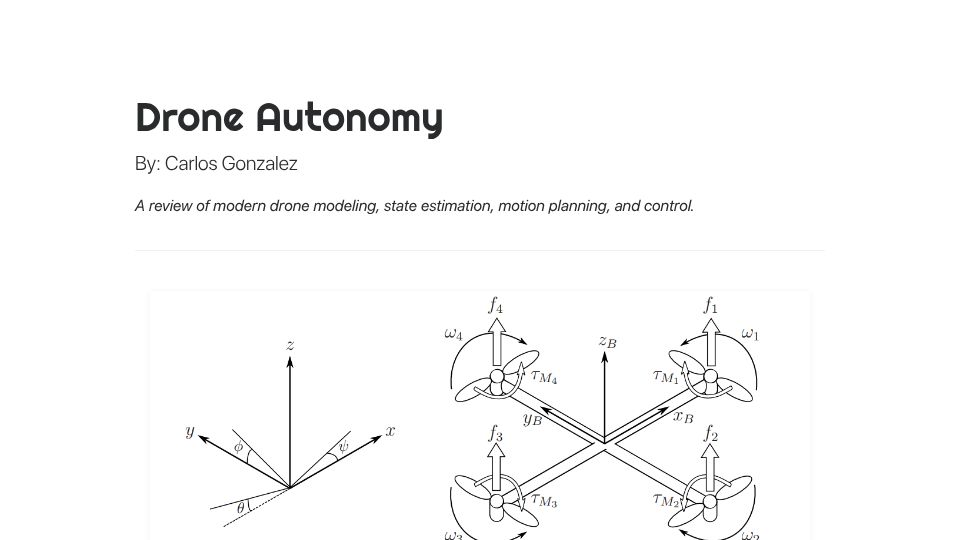 Screenshot of cggonzalez.com: Drone Autonomy (2021)