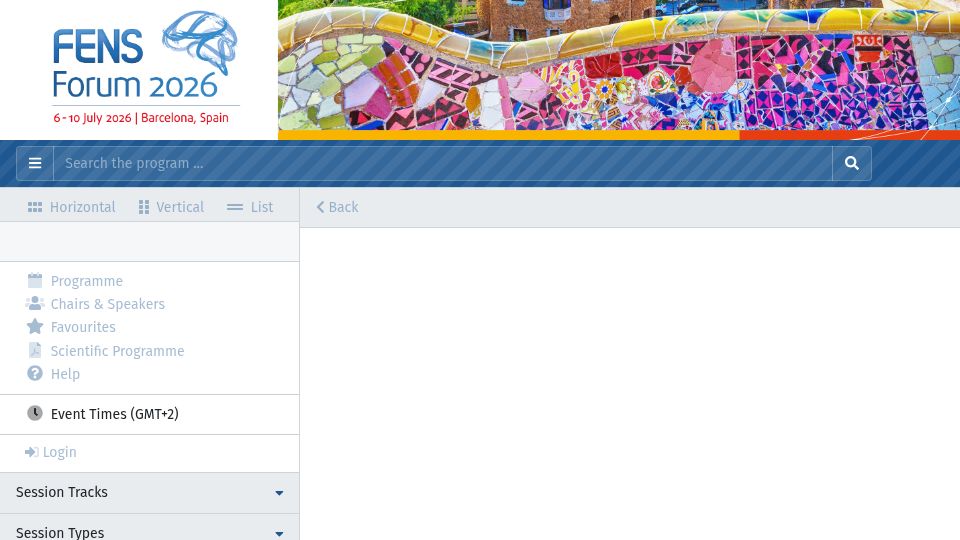 Screenshot of fens2026.abstractserver.com: Multilingual experience linked to delayed aging