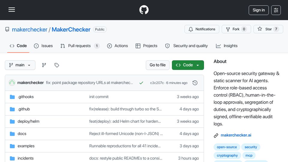 Screenshot of github.com: Show HN: Scan your AI agents for dangerous capabilities
