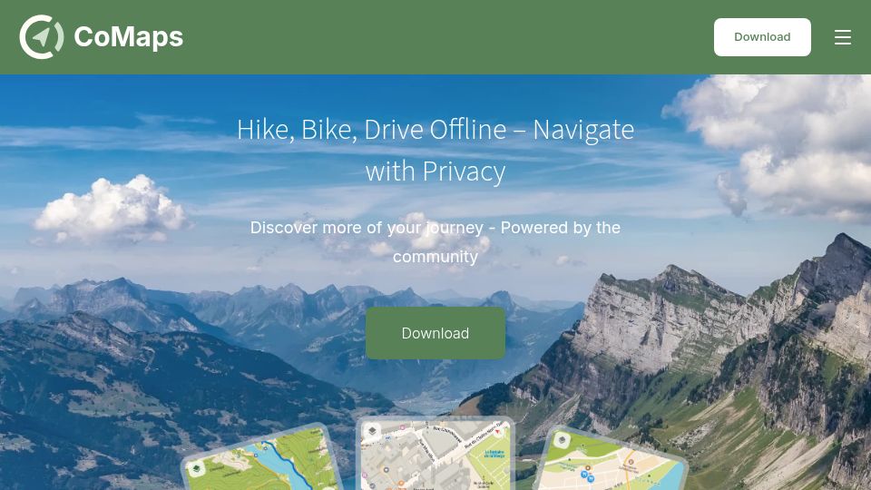 Screenshot of comaps.app: CoMaps – FOSS Offline Maps