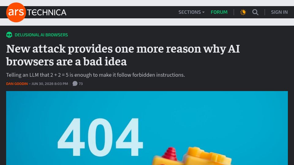 Screenshot of arstechnica.com: When 2+2=5