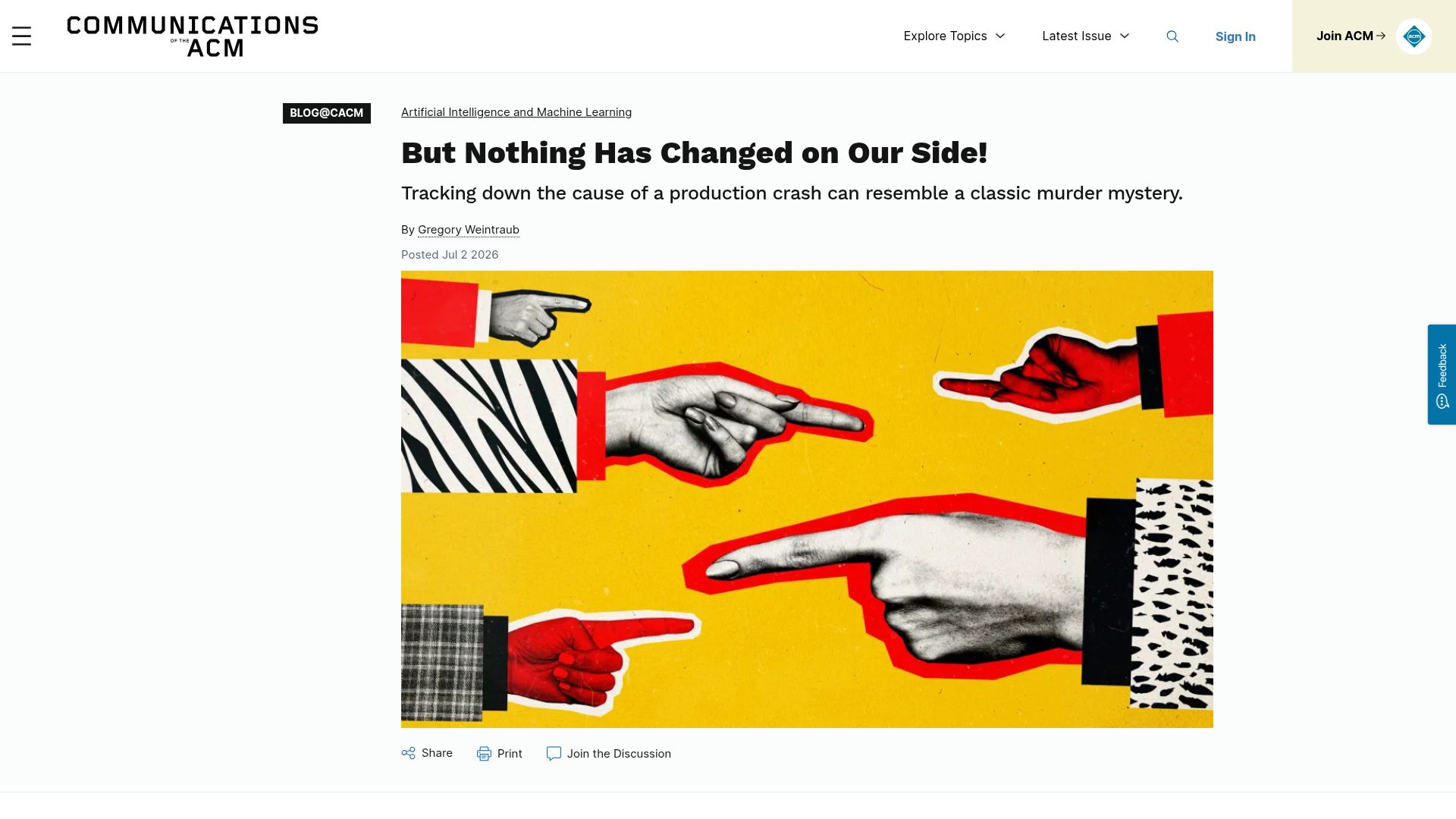 Screenshot of cacm.acm.org: But Nothing Has Changed on Our Side