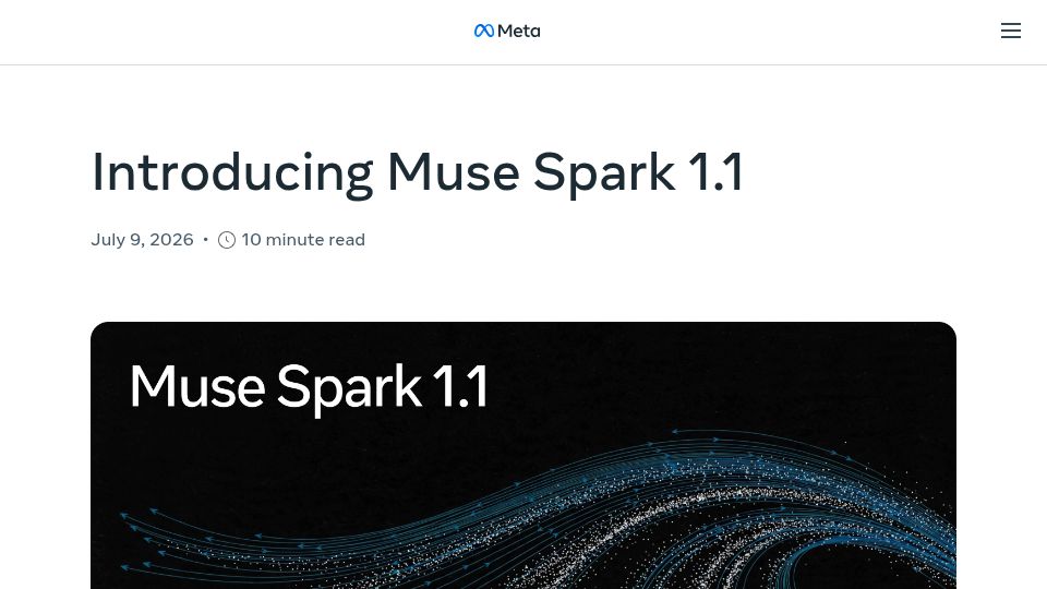 Screenshot of ai.meta.com: Muse Spark 1.1