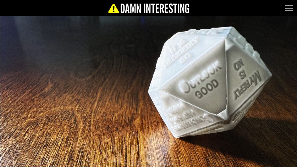 Screenshot of damninteresting.com: A possible future for Damn Interesting