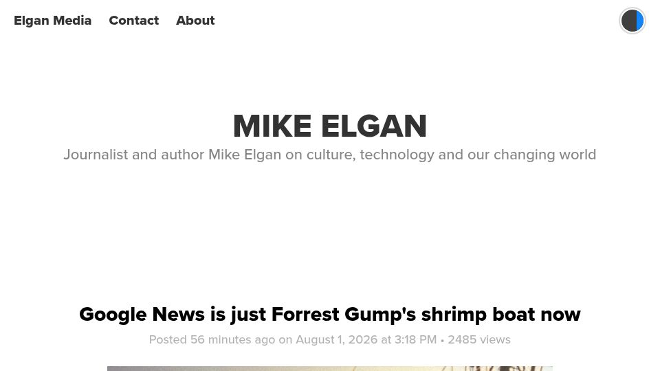 Screenshot of elgan.com: Google has abandoned Google News?