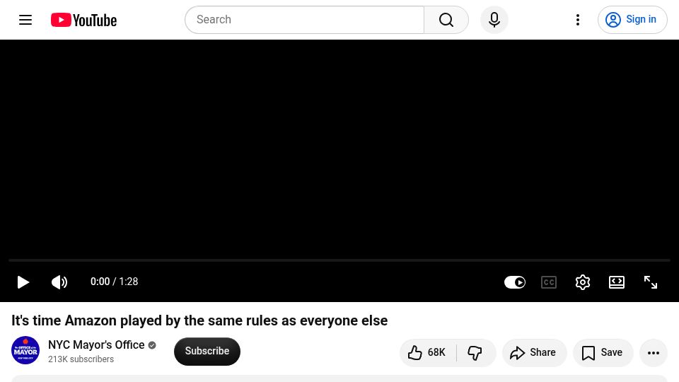 Screenshot of youtube.com: It's time Amazon played by the same rules as everyone else [video]