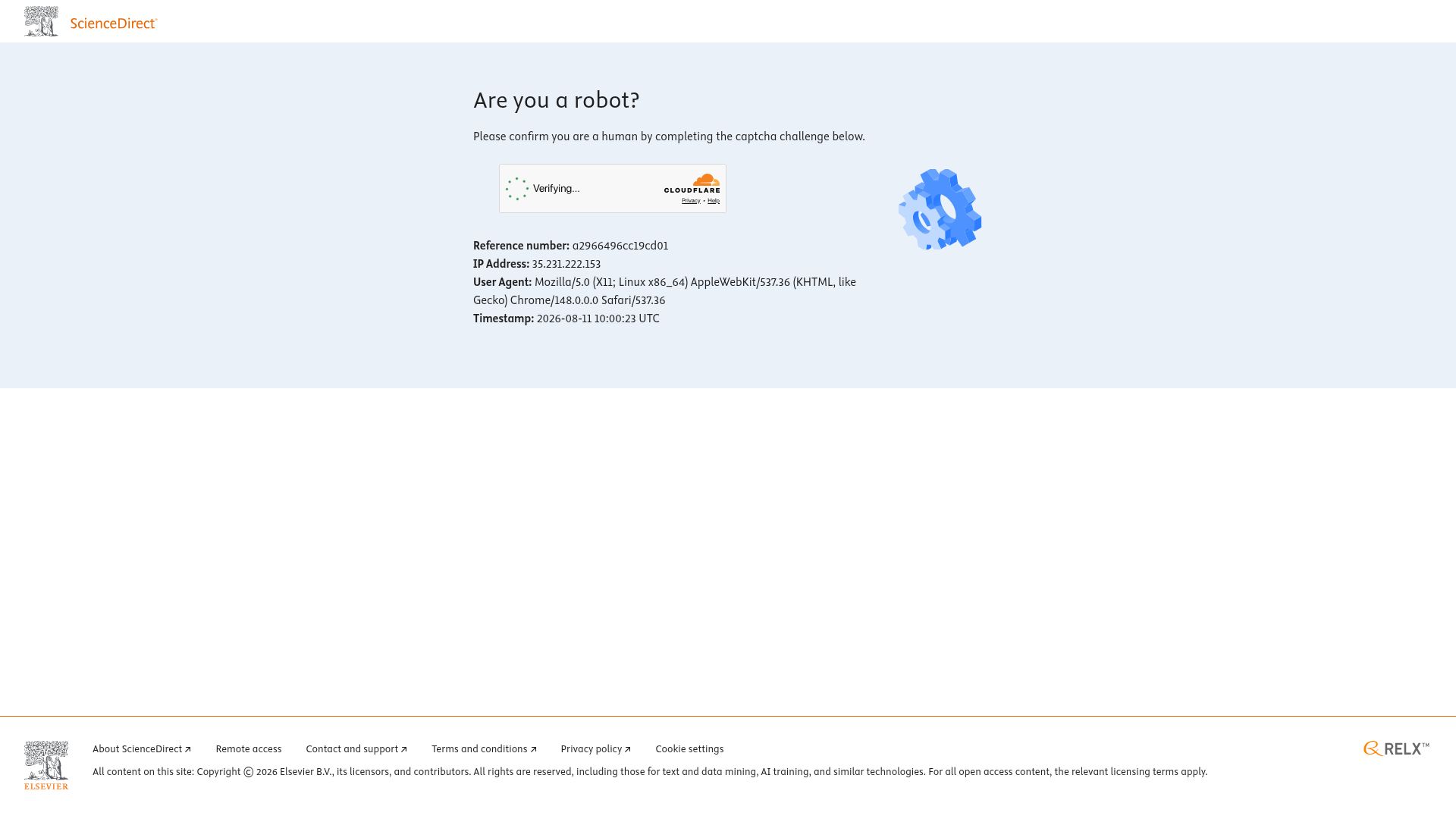 Screenshot of doi.org: The Water Footprint of AI