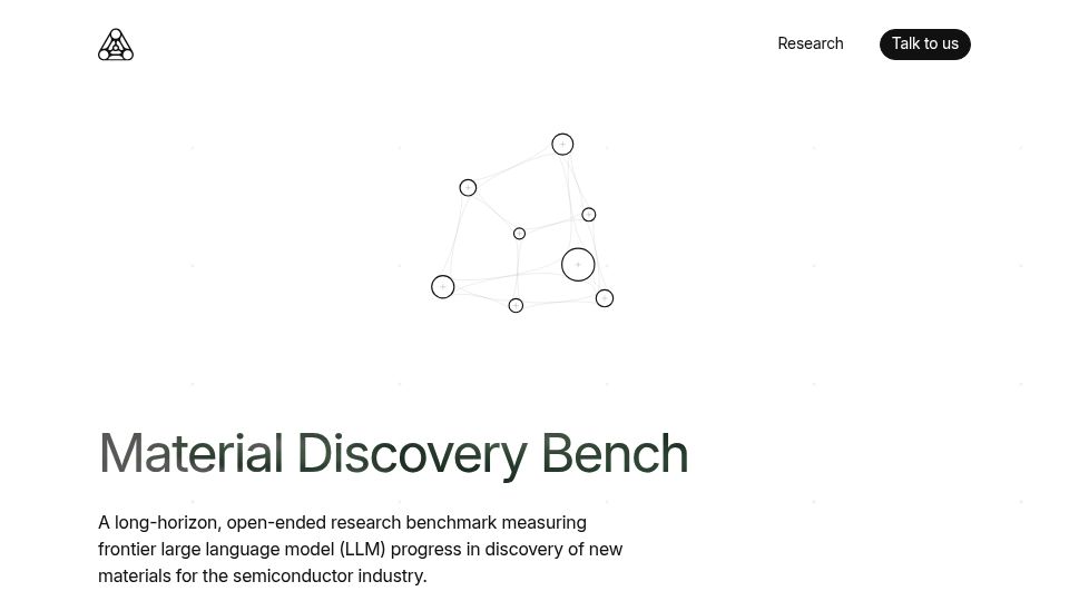 Screenshot of discoveredmaterials.com: Launch HN: Discovered Materials (YC P26) – AI agents to discover new materials