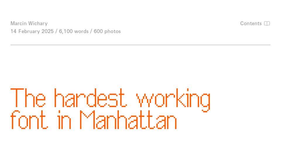Screenshot of aresluna.org: The hardest working font in Manhattan (2025)
