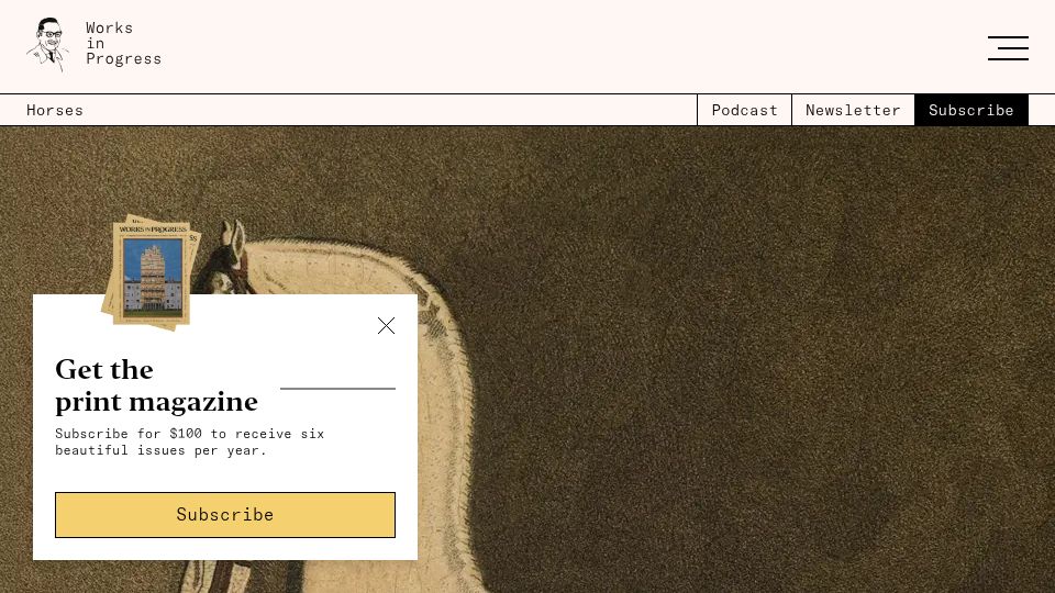 Screenshot of worksinprogress.co: The Ultimate Horse