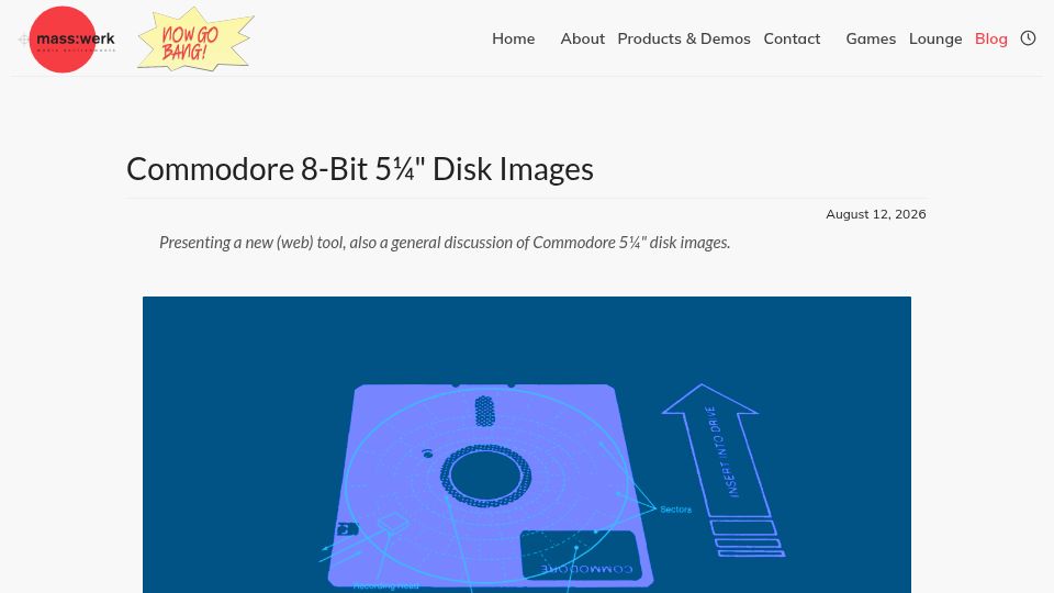 Screenshot of masswerk.at: Commodore 8-Bit 5¼" Disk Images