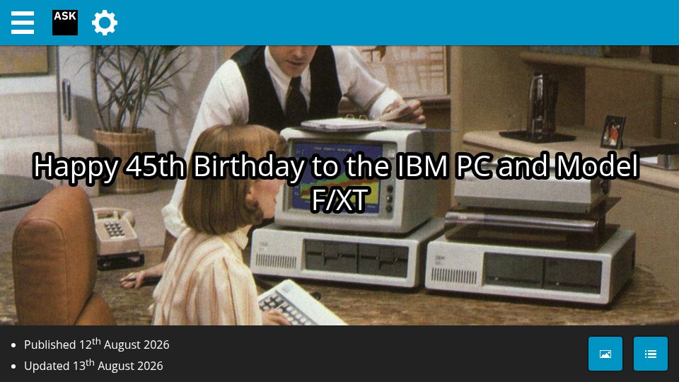 Screenshot of sharktastica.co.uk: Happy 45th Birthday to the IBM PC and Model F/XT