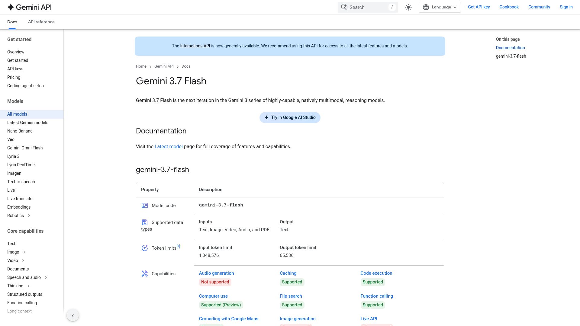 Screenshot of blog.google: Gemini 3.7 Flash