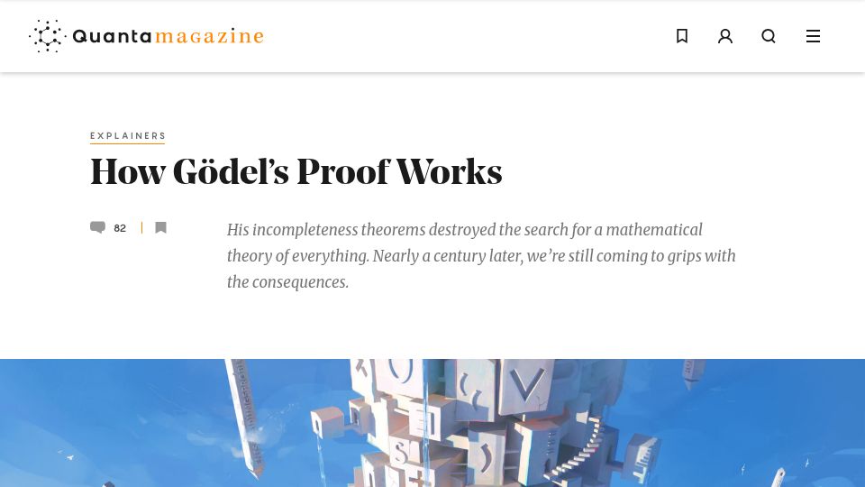 Screenshot of quantamagazine.org: How Gödel's Proof Works (2020)