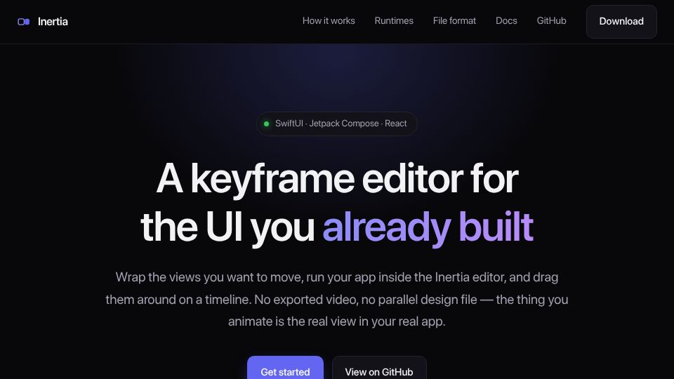 Screenshot of inertiagraphics.com: Show HN: Inertia – Not your Grandfathers animation editor