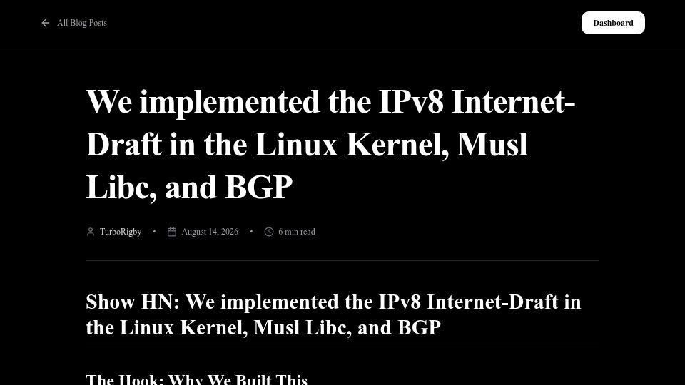 Screenshot of goonhost.rocks: Show HN: We Implemented the IPv8 Internet-Draft in Linux, Libc, and BGP