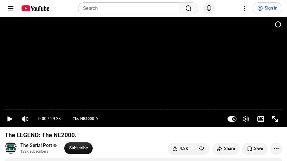 Screenshot of youtube.com: The Legend of the Novell NE2000 [video]