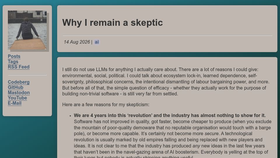 Screenshot of blog.jsbarretto.com: I Remain a Skeptic