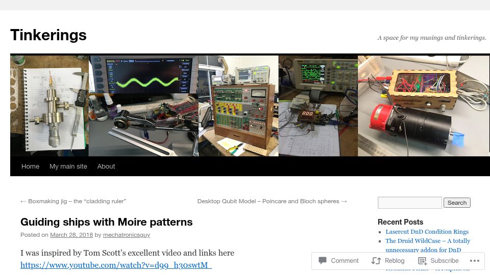 Screenshot of tinkerings.org: Guiding Ships with Moire Patterns (2018)