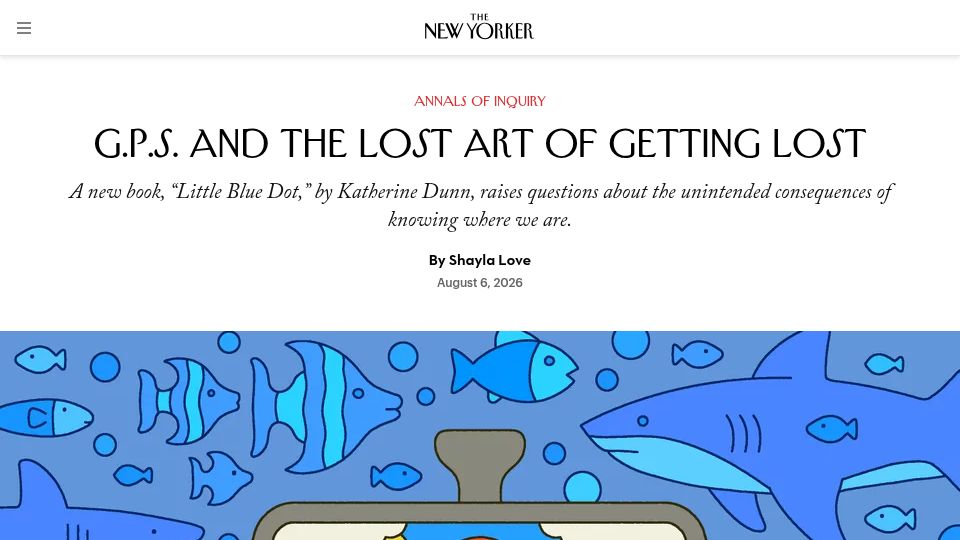 Screenshot of newyorker.com: GPS and the Lost Art of Getting Lost