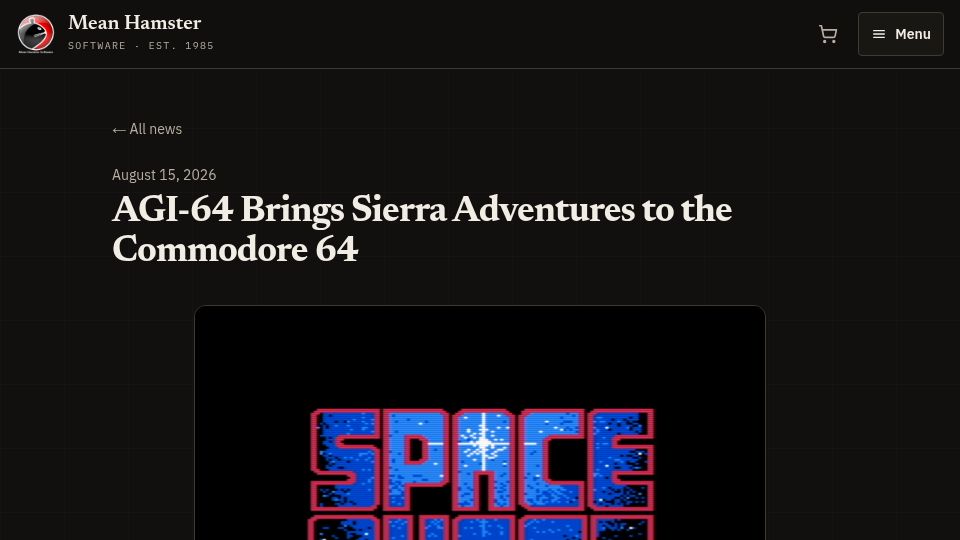 Screenshot of meanhamster.com: AGI-64 Brings Sierra Adventures to the Commodore 64