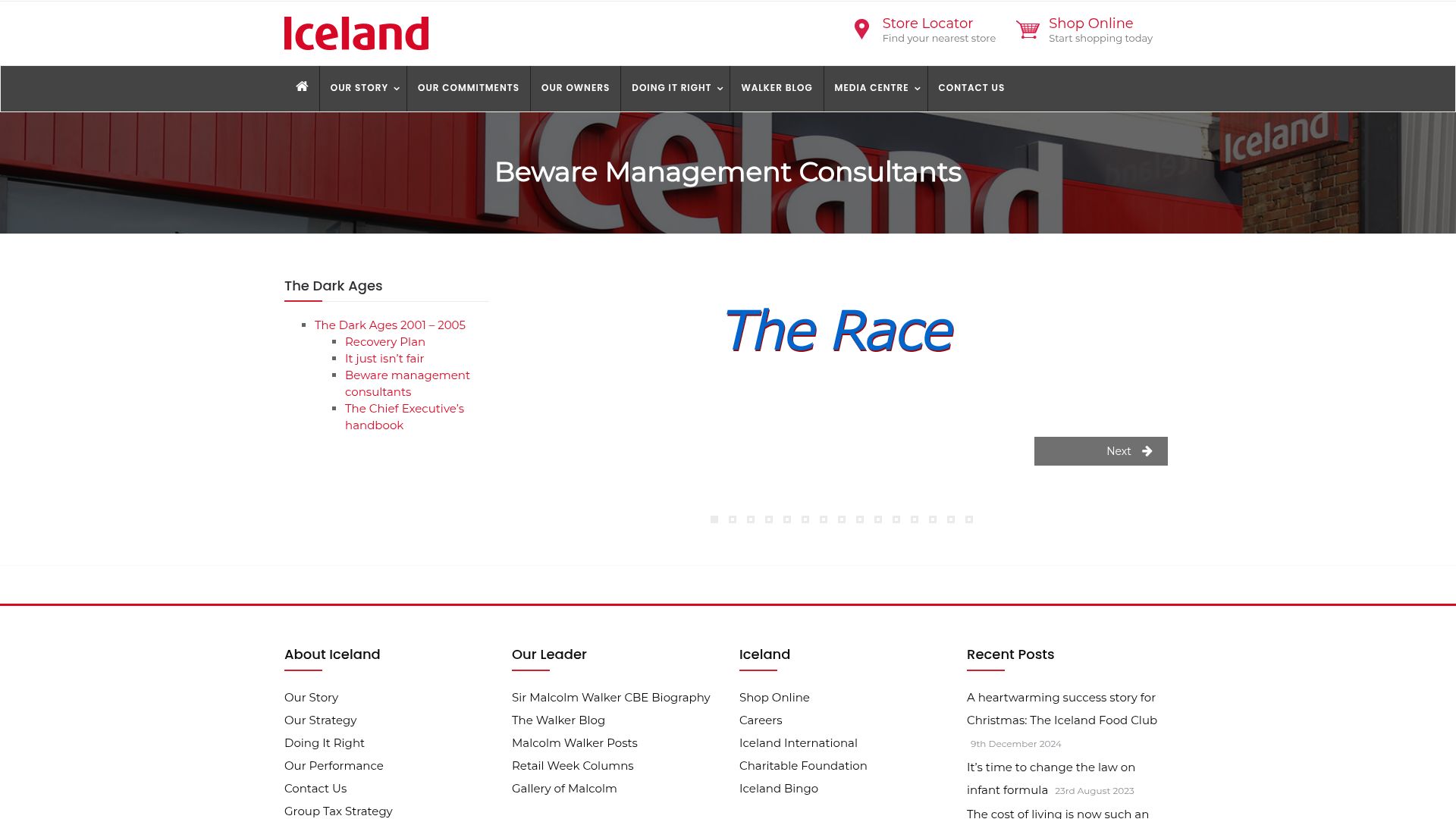 Screenshot of about.iceland.co.uk: Beware Management Consultants