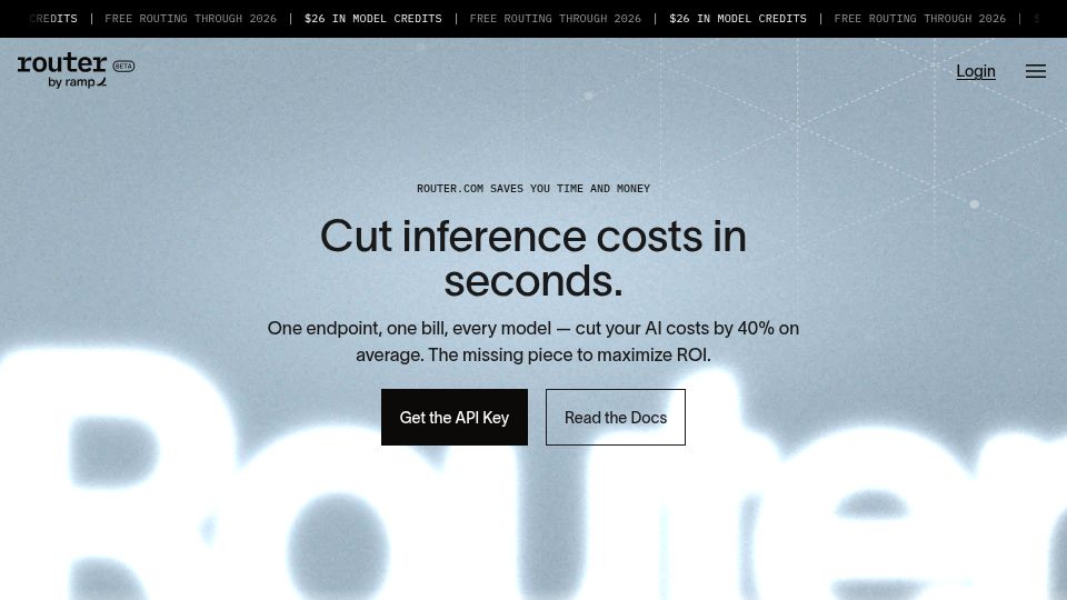 Screenshot of router.com: Router by Ramp
