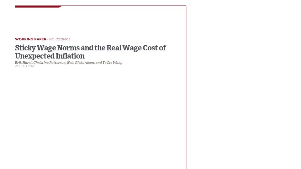 Screenshot of bfi.uchicago.edu: Sticky wage norms and the real wage cost of unexpected inflation