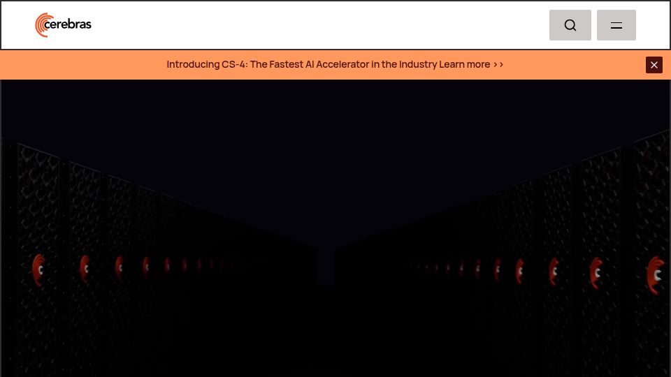 Screenshot of cerebras.ai: Cerebras CS-4