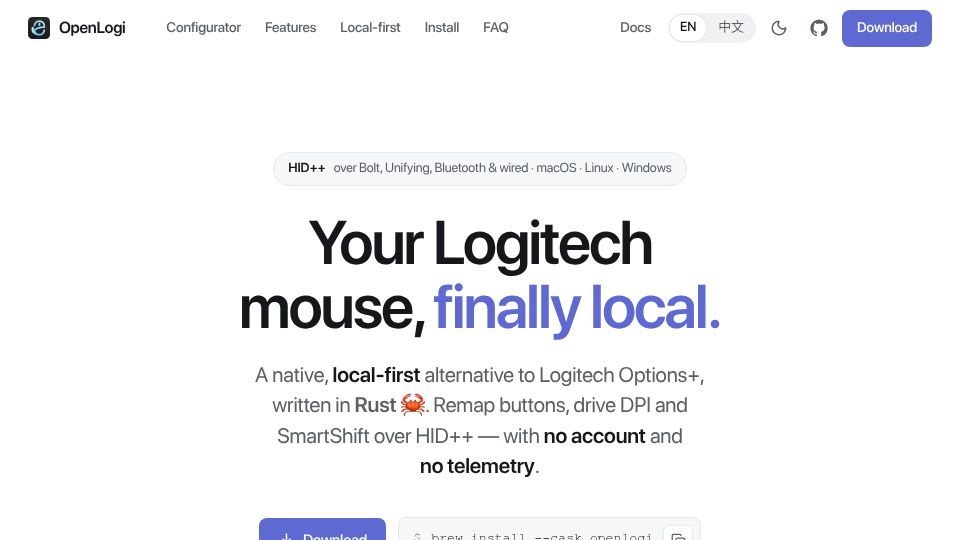 Screenshot of openlogi.org: OpenLogi