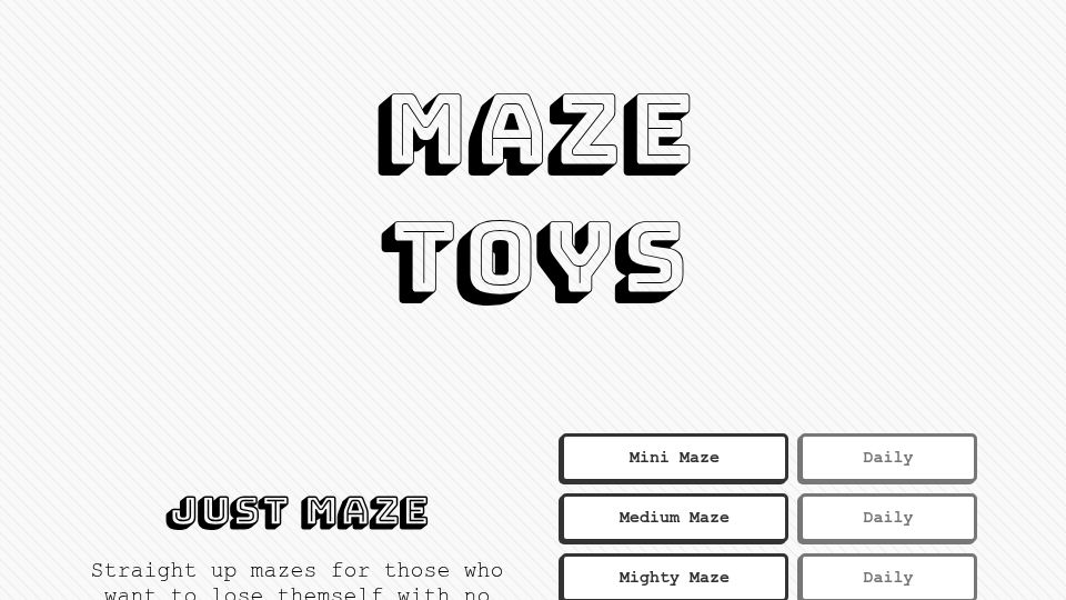 Screenshot of maze.toys: Maze Toys