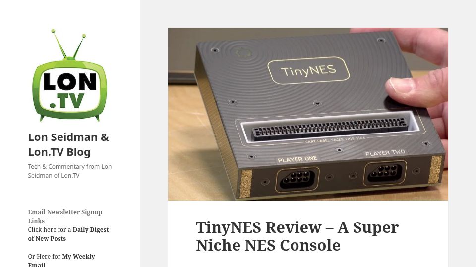 Screenshot of blog.lon.tv: TinyNES Review – A Super Niche NES Console