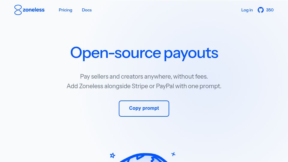 Screenshot of zoneless.com: Show HN: Open-source Stripe Connect alternative