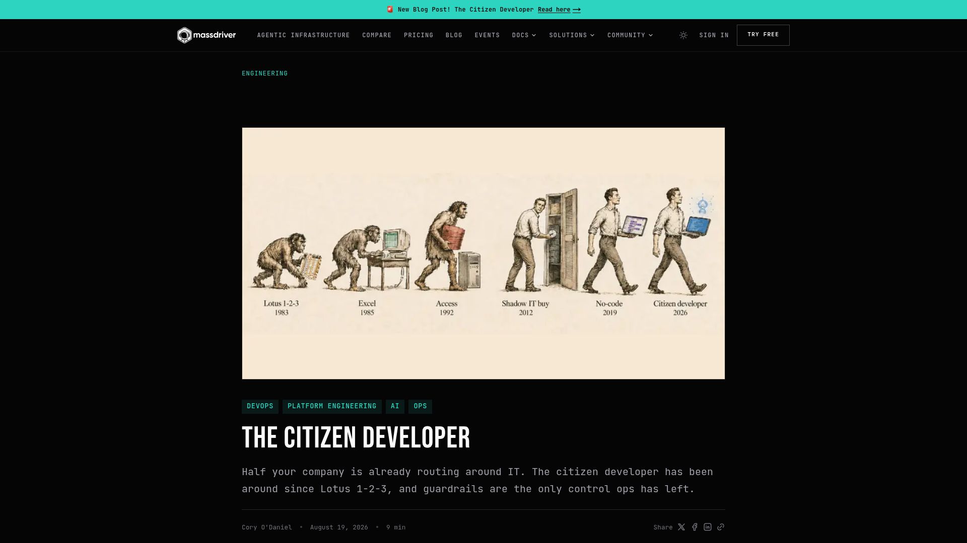 Screenshot of massdriver.cloud: The Citizen Developer