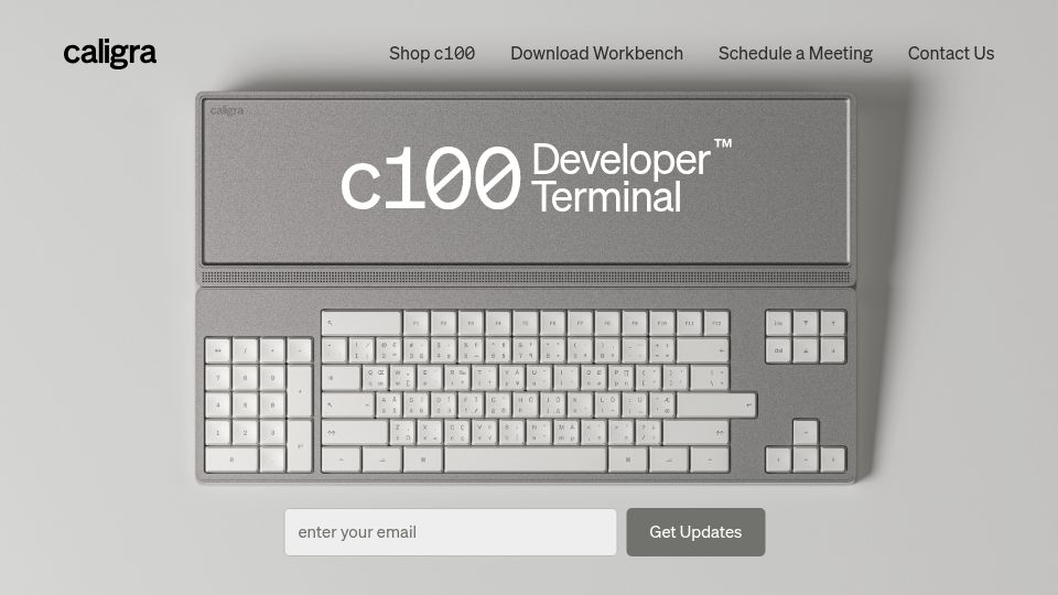Screenshot of caligra.com: c100
