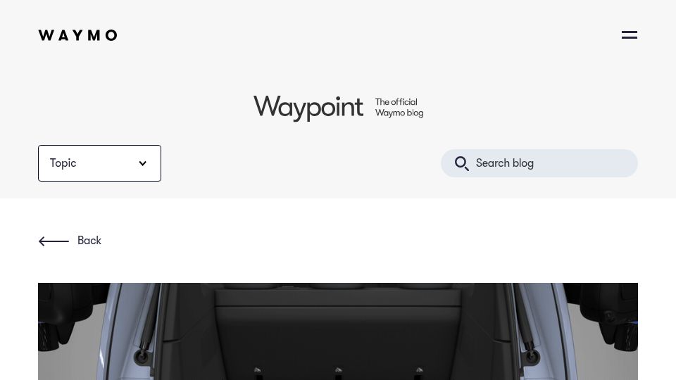 Screenshot of waymo.com: A look under our trunk: what's in our compute