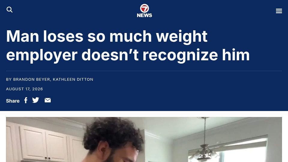Screenshot of wsvn.com: Man loses so much weight employer doesn't recognize him