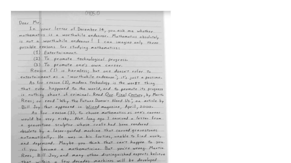 Screenshot of olli.unt.edu: Mathematicians will probably become obsolete before anyone else [pdf]