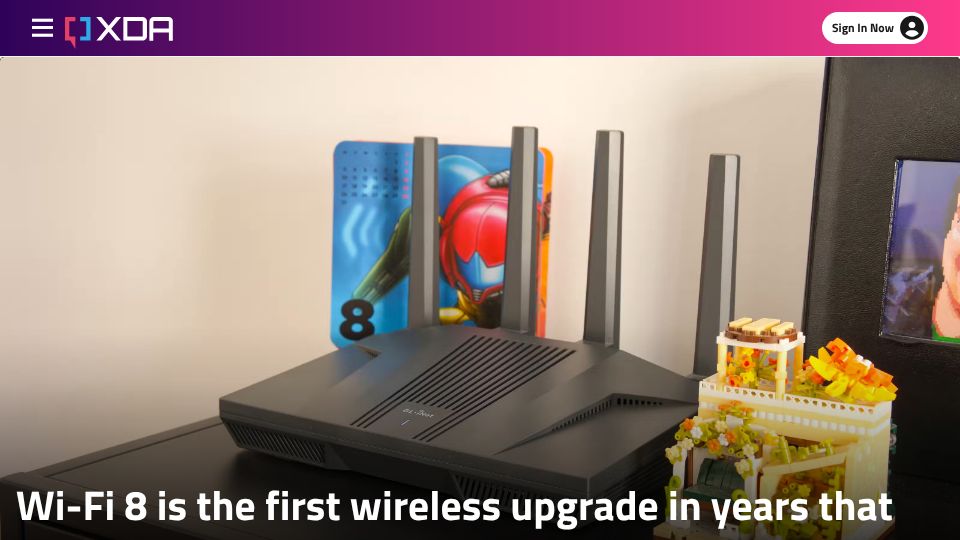 Screenshot of xda-developers.com: Wi-Fi 8 is the first wireless upgrade in years that isn't chasing speed