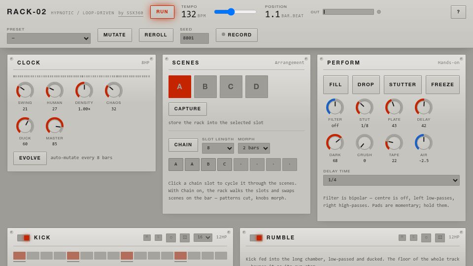 Screenshot of ssx360.github.io: Show HN: A techno machine in one HTML file, with verifiable renders
