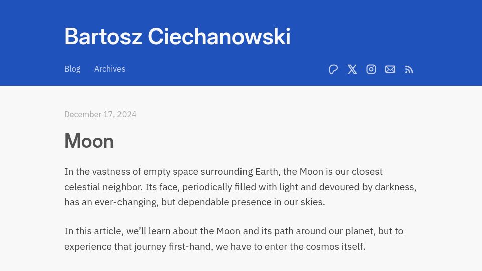Screenshot of ciechanow.ski: Moon (2024)