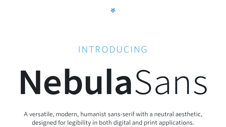 Screenshot of nebulasans.com: Nebula Sans