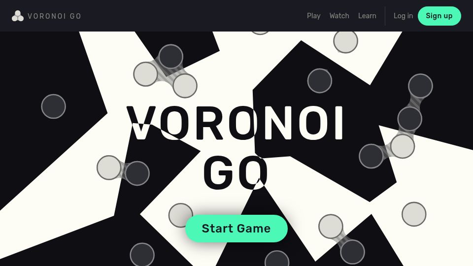 Screenshot of voronoigo.com: Show HN: Voronoi Go