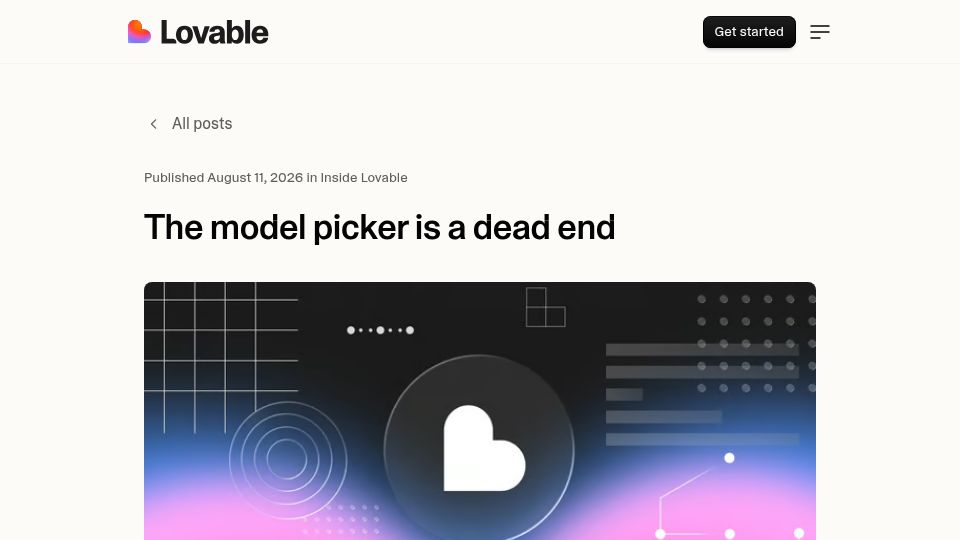 Screenshot of lovable.dev: The model picker is a dead end