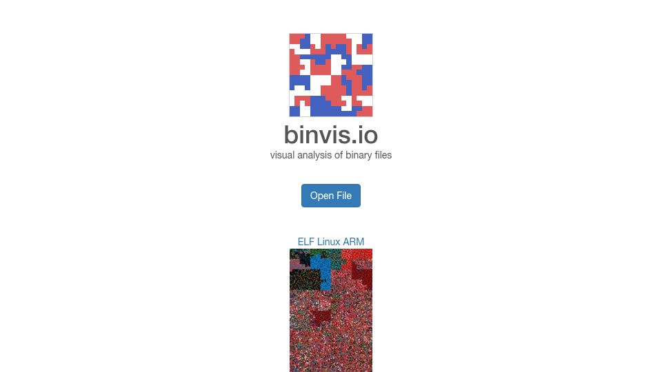 Screenshot of binvis.io: Visual Analysis of Binary Files